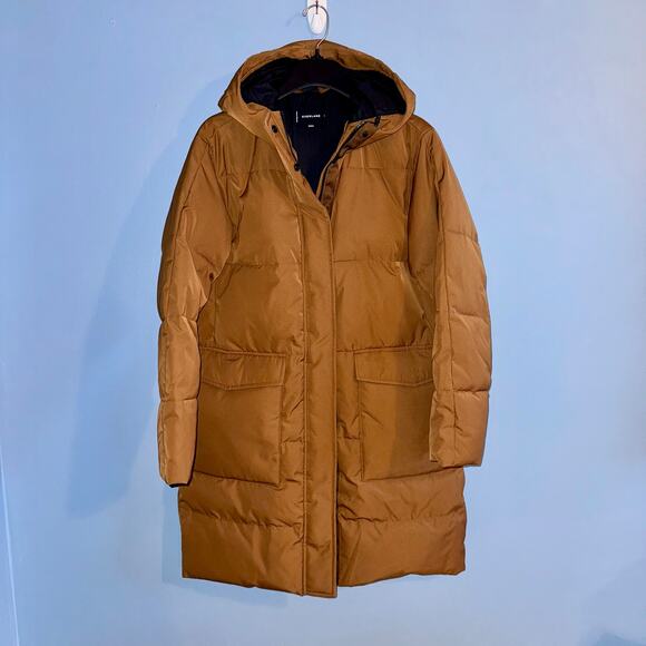 NWOT EVERLANE ReNew Long Puffer Chestnut L - Picture 2 of 8